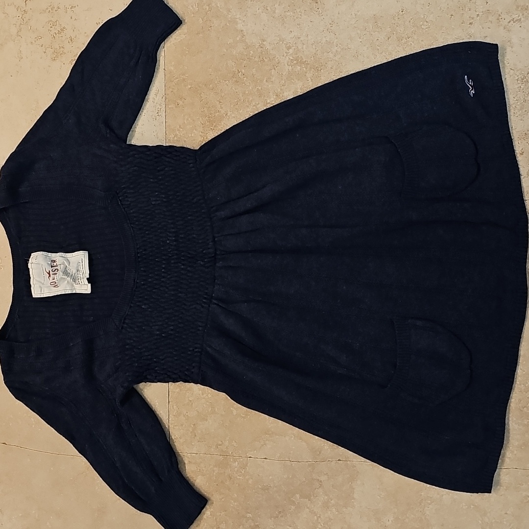 Y2k Vintage Hollister Dark Blue Babydoll Sweater Top